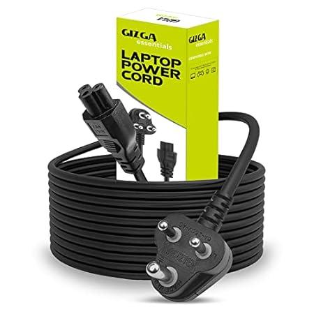 Gizga Essentials Laptop Power Cable Cord- 3 Pin Adapter, 3 yrs Warranty (ISI Certified, 1 meter /3.3 Feet)